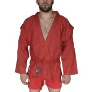 Куртка для самбо Atemi с поясом без подкладки, красная, плотность 550 г/м2, размер 26, AX5
