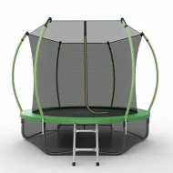 Батут для дачи с сеткой EVO JUMP Internal 10ft (Green) с внутренней сеткой и лестницей + нижняя сеть