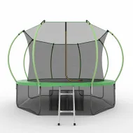 Большой батут EVO JUMP Internal 12ft (Green) с внутренней сеткой и лестницей + нижняя сеть