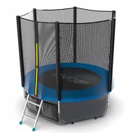 Батут для дачи с сеткой EVO JUMP External 6ft (Blue) с внешней сеткой и лестницей + нижняя сеть