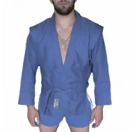 Куртка для самбо Atemi с поясом без подкладки, синяя, плотность 550 г/м2, размер 28, AX5