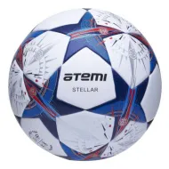 Мяч футбольный Atemi STELLAR, PU+EVA, бел/син/оранж., р.5, Thermo mould (б/швов), окруж 68-71