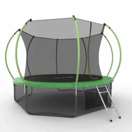 Батут с внутренней сеткой и лестницей EVO JUMP Internal 12ft (Green) + нижняя сеть - Фото 2