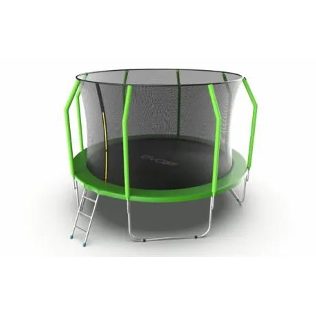 Батут с внутренней сеткой и лестницей EVO JUMP Cosmo 12ft (Green) - Фото 2