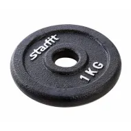 Диск чугунный Starfit BB-204 1 кг, d=26 мм, черный