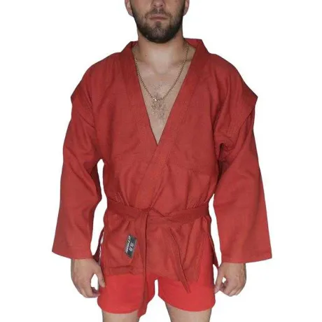 Куртка для самбо Atemi с поясом без подкладки, красная, плотность 550 г/м2, размер 26, AX5
