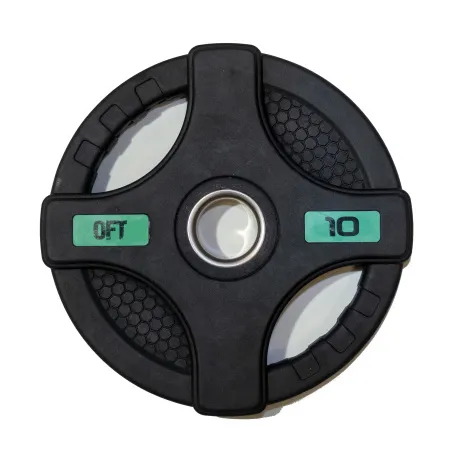Диск олимпийский обрезиненный черный с двумя хватами OriginaFitTools 10 кг