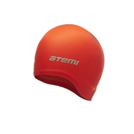 Шапочка для плавания Atemi, силикон (c ушами), красн, EC102