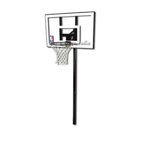 Баскетбольная стационарная стойка поликарбонат Spalding 44 Silver In-Ground