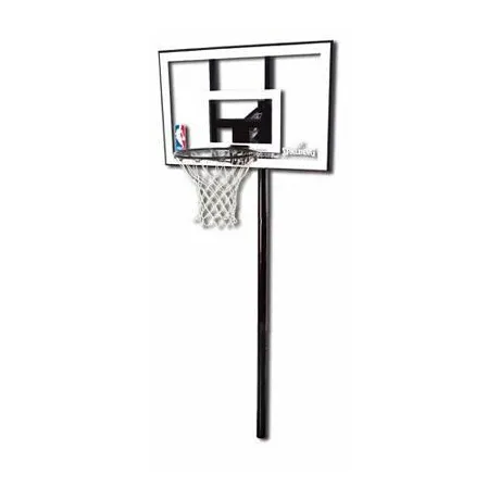 Баскетбольная стационарная стойка поликарбонат Spalding 44 Silver In-Ground