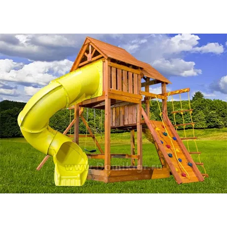 Игровая площадка SkyFort Deluxe с горкой и горкой-трубой - Фото 3