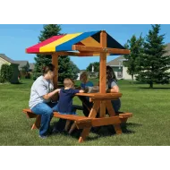 Уютный столик со скамейками и тентом Rainbow Play Sistems (Cozy Picnic Table RYB)