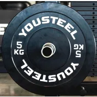 Диск каучуковый для штанги YouSteel тренировочный серый 5кг