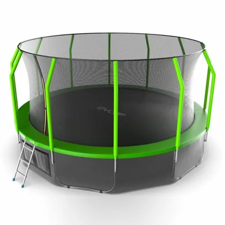 Батут с внутренней сеткой и лестницей EVO JUMP Cosmo 16ft (Green)+ нижняя сеть