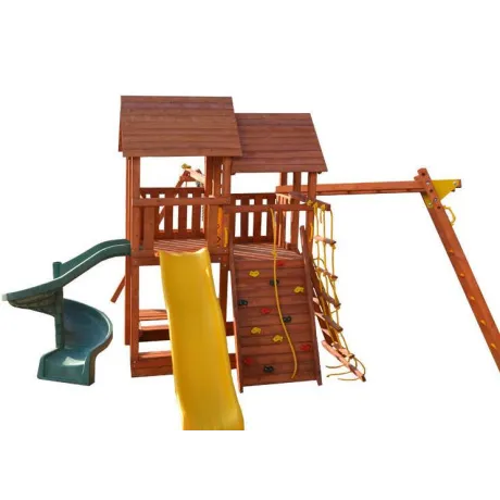 Игровая площадка Playgarden SkyFort стандарт со спиральной и прямой горкой с волной